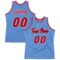 Custom Light Blue Red-Black Authentic Throwback Basketball Jersey