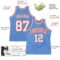 Custom Light Blue White-Orange Authentic Throwback Basketball Jersey
