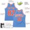 Custom Light Blue Orange-White Authentic Throwback Basketball Jersey