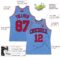 Custom Light Blue Red-Navy Authentic Throwback Basketball Jersey
