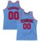 Custom Light Blue Red-Navy Authentic Throwback Basketball Jersey