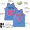 Custom Light Blue Pink-Black Authentic Throwback Basketball Jersey