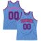 Custom Light Blue Purple Black-Pink Authentic Throwback Basketball Jersey
