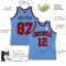 Custom Light Blue Red-Black Authentic Throwback Basketball Jersey