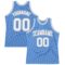 Custom Light Blue White-Gray Authentic Throwback Basketball Jersey