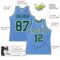 Custom Light Blue Green-White Authentic Throwback Basketball Jersey