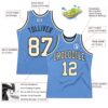 Custom Light Blue Cream-Black Authentic Throwback Basketball Jersey
