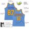 Custom Light Blue Gold-Purple Authentic Throwback Basketball Jersey