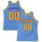 Custom Light Blue Gold-Purple Authentic Throwback Basketball Jersey