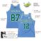 Custom Light Blue Kelly Green-White Authentic Throwback Basketball Jersey
