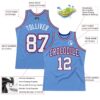 Custom Light Blue White Royal-Red Authentic Throwback Basketball Jersey