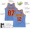 Custom Light Blue Red Pinstripe Red-Gold Authentic Basketball Jersey