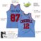 Custom Light Blue Red Pinstripe Red-Navy Authentic Basketball Jersey