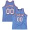 Custom Light Blue Red Pinstripe White-Royal Authentic Basketball Jersey