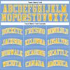 Custom Light Blue White Pinstripe Gold Authentic Basketball Jersey