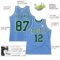 Custom Light Blue White Pinstripe Green Authentic Basketball Jersey