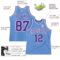 Custom Light Blue White Pinstripe Purple Authentic Basketball Jersey