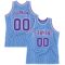 Custom Light Blue White Pinstripe Purple Authentic Basketball Jersey