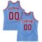 Custom Light Blue White Pinstripe Maroon Authentic Basketball Jersey