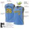Custom Light Blue Gold-Black Authentic Throwback Basketball Jersey