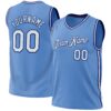 Custom Light Blue White-Royal Authentic Throwback Basketball Jersey