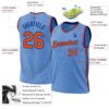 Custom Light Blue Orange-Royal Authentic Throwback Basketball Jersey