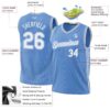 Custom Light Blue White-Light Blue Authentic Throwback Basketball Jersey