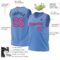 Custom Light Blue Pink-Black Authentic Throwback Basketball Jersey