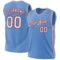 Custom Light Blue White-Red Authentic Throwback Basketball Jersey