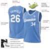 Custom Light Blue White-Gray Authentic Throwback Basketball Jersey