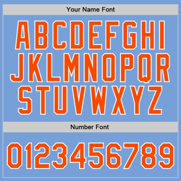 Custom Light Blue Orange-White Authentic Throwback Basketball Jersey