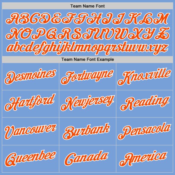 Custom Light Blue Orange-White Authentic Throwback Basketball Jersey