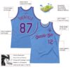 Custom Light Blue Purple-Gray Authentic Throwback Basketball Jersey