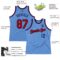 Custom Light Blue Red-Navy Authentic Throwback Basketball Jersey