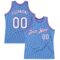 Custom Light Blue White-Purple Authentic Throwback Basketball Jersey