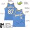 Custom Light Blue White-Old Gold Authentic Throwback Basketball Jersey