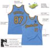 Custom Light Blue Old Gold-Black Authentic Throwback Basketball Jersey