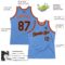 Custom Light Blue Black-Orange Authentic Throwback Basketball Jersey