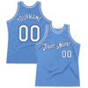 Custom Light Blue White-Royal Authentic Throwback Basketball Jersey
