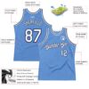 Custom Light Blue White-Navy Authentic Throwback Basketball Jersey