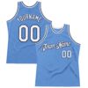Custom Light Blue White-Navy Authentic Throwback Basketball Jersey