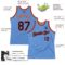 Custom Light Blue Navy-Orange Authentic Throwback Basketball Jersey