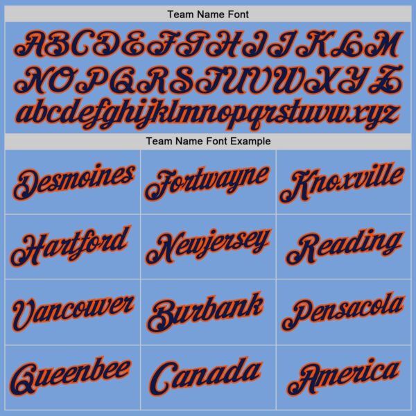 Custom Light Blue Navy-Orange Authentic Throwback Basketball Jersey