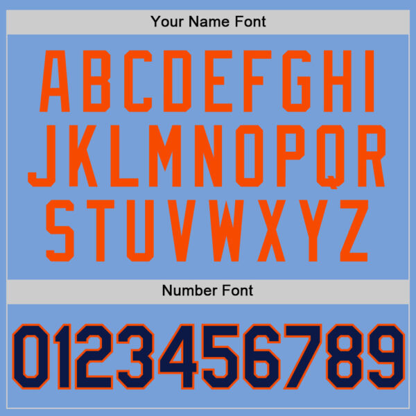 Custom Light Blue Navy-Orange Authentic Throwback Basketball Jersey