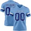 Custom Light Blue Royal-White Authentic Football Jersey