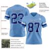 Custom Light Blue Royal-White Authentic Football Jersey