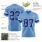 LightBlue0860-2 Custom Light Blue Royal-White Authentic Football Jersey