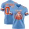 LightBlue0862-1 Custom Light Blue Orange-White Authentic Football Jersey