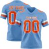 Custom Light Blue Orange-White Authentic Football Jersey
