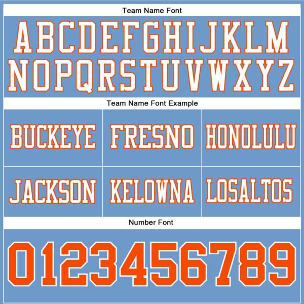Custom Light Blue Orange-White Authentic Football Jersey